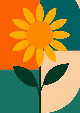 Minimalist Sunflower Art