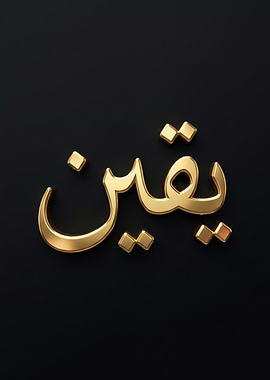 Golden Arabic Word 'Yaqeen'
