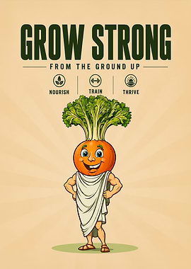 Grow Strong Healthy Lifestyle Poster