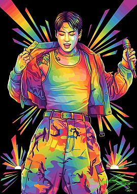 Jungkook in Rainbow Camouflage