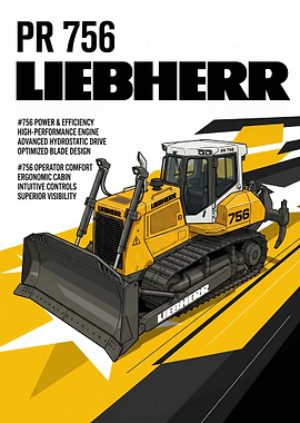 Liebherr PR 756 Bulldozer Illustration