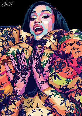 Cardi B Pop Art Portrait