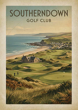 Southerndown Golf Club Vintage Poster