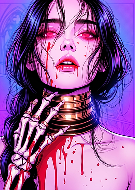 Gothic Vampire with Skeleton Hand