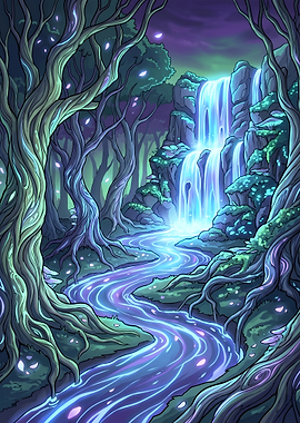 Luminous River of the Enchanted Forest
