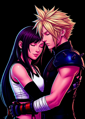 Cloud and Tifa Embrace
