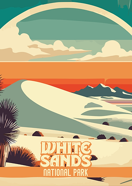 White Sands National Park Vintage Poster