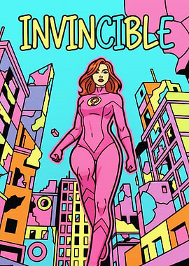 Invincible Atome Eve Superheroine in Pink