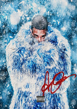 Drake in Fur Coat with Parental Advisory