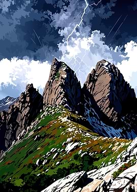Stormy Mountain Landscape