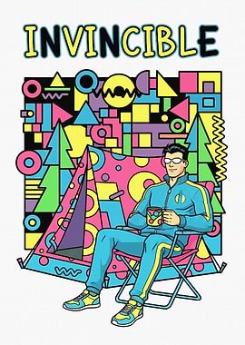 Invincible Character with Abstract Background