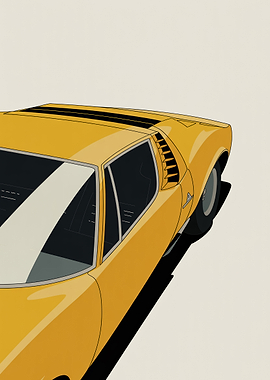 Yellow Vintage Sports Car
