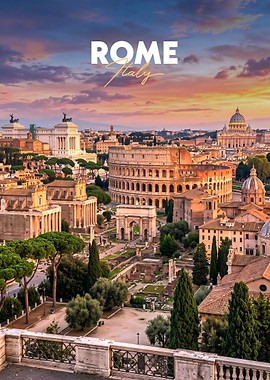 Rome Cityscape at Sunset