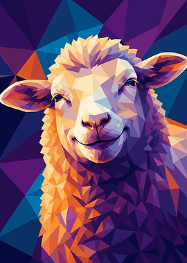 Geometric Sheep Portrait