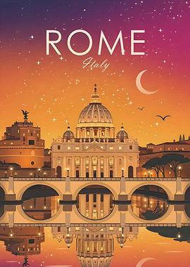 Rome Italy Vintage Poster