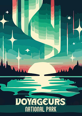 Voyageurs National Park Aurora Poster