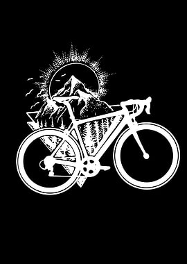 Bicycle with Mountain and Sun
