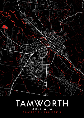 Tamworth Dark Map