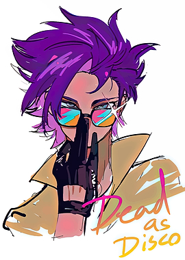 Anime Character with Sunglasses and Text