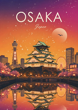 Osaka Cityscape at Sunset