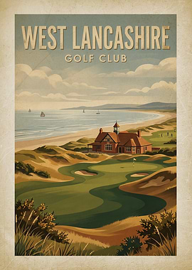 West Lancashire Golf Club Vintage Poster