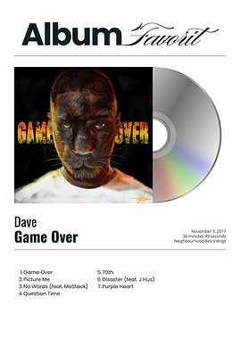 Dave Game Over Album Cover