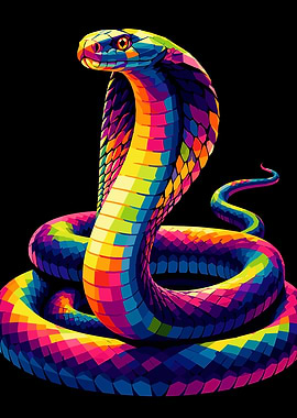 Colorful Cobra Snake Illustration