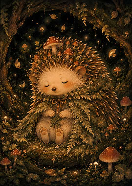 Cute Hedgehog in a Forest