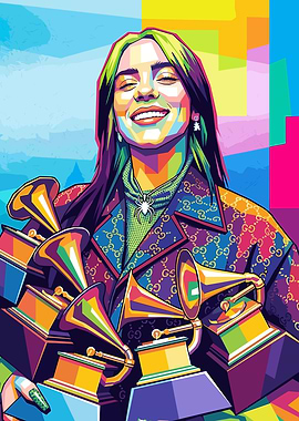 Billie Eilish Pop Art Portrait