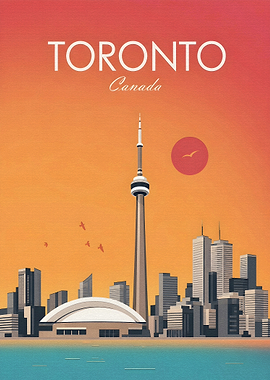Toronto Skyline Vintage Poster