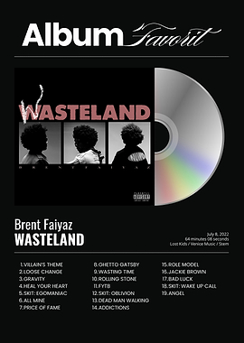 Brent Faiyaz Wasteland Album Cover