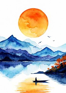 Serene Mountain Lake Sunrise