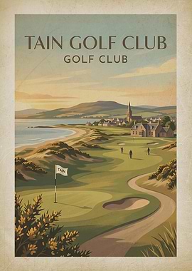 Tain Golf Club Vintage Poster