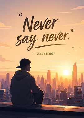Never Say Never Quote with Cityscape