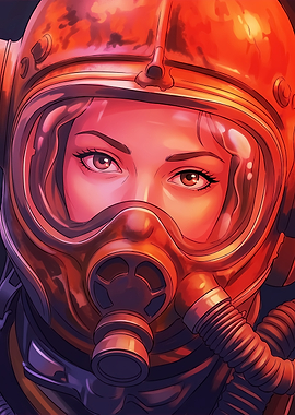 Woman in Gas Mask