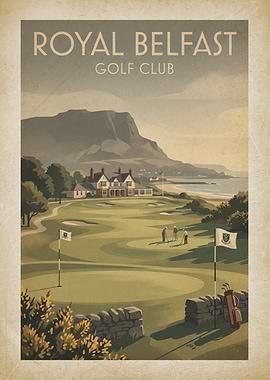 Royal Belfast Golf Club Vintage Poster