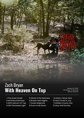 Zach Bryan With Heaven On Top Album Art