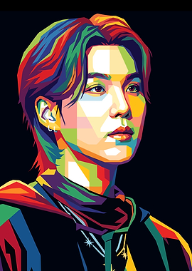 Suga BTS Pop Art Portrait