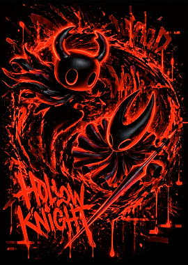 Hollow Knight Characters with Red Splatter