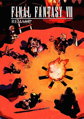 Final Fantasy VII Remake Campfire Scene