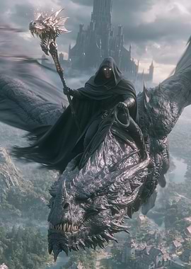 Dark Rider on a Dragon