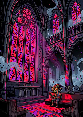 Goblin in a Gothic Church
