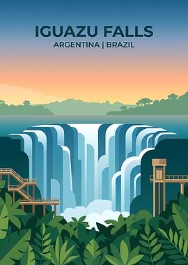 Iguazu Falls Argentina Brazil Poster
