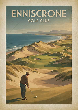 Enniscrone Golf Club Vintage Poster