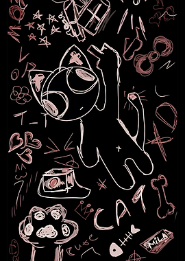 Cute Cat Doodle Art