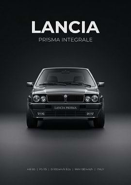 Lancia Prisma Integrale Car Poster