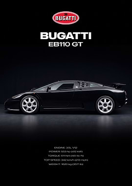 Bugatti EB110 GT Side Profile