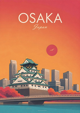 Osaka Castle and Skyline