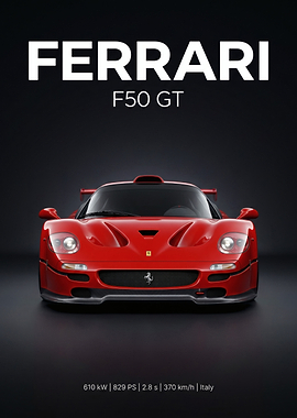 Ferrari F50 GT Poster