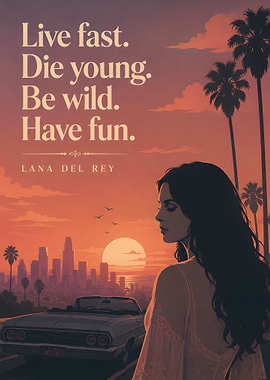 Lana Del Rey Retro Sunset Poster